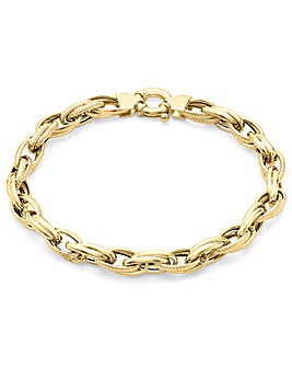 9 Carat Gold Chunky Textured Bracelet