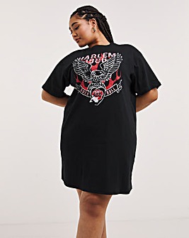 Wrangler® Bald Eagle T-Shirt Dress - Women's Dresses in Worn Black