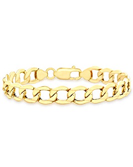Gents 9 Carat Gold Hollow Curb Bracelet