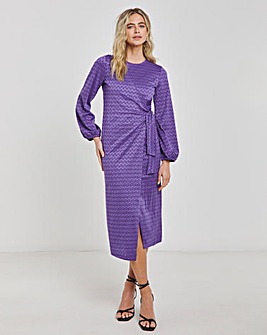 Textured Jersey Wrap Dress