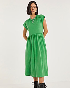 Green Jersey Midi Dress