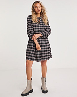 Brushed Check Smock Dress