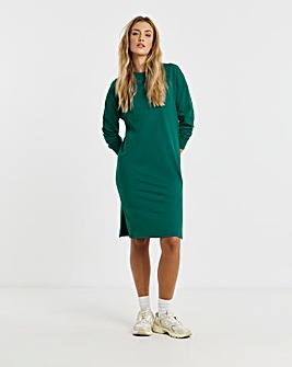 Green Midi Sweatshirt Dress