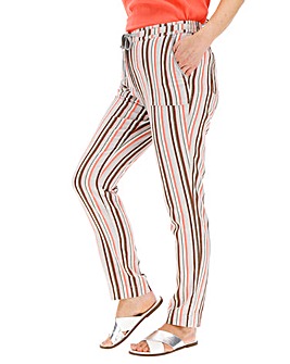 Stripe Linen Rich Tapered Trousers Regular