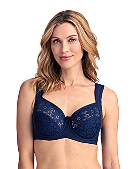 Smooth lacy non-underwired bra navy Miss Mary Of Sweden