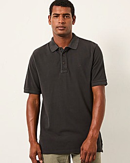 Fatface Pique Short Sleeve Polo (Regular & Tall) - Black