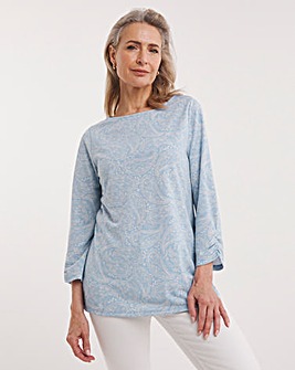 Julipa Ruched Sleeve Boat Neck T-Shirt