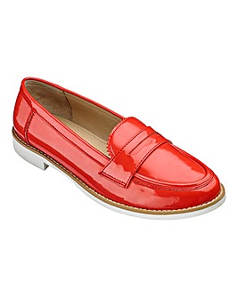 Heavenly Soles Patent Loafers Wide E Fit