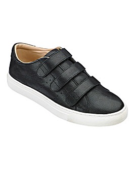 Heavenly Soles Leather Touch and Close Leisure Shoes Wide E Fit
