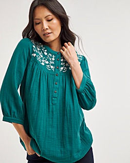 Julipa Embroidered Cheesecloth Top