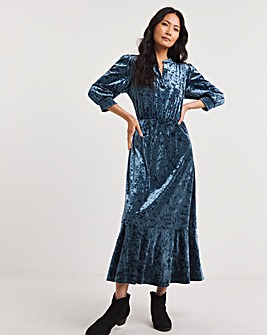 Julipa Embroidered Crushed Velour Dress