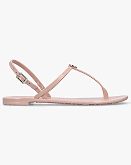 Valentino Bags Jally Pink Toe Post Logo Sandals