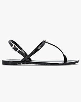 Valentino Bags Jally Black Toe Post Logo Sandals