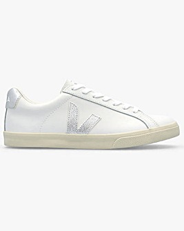 Veja Esplar Logo Extra White Silver Leather Trainers