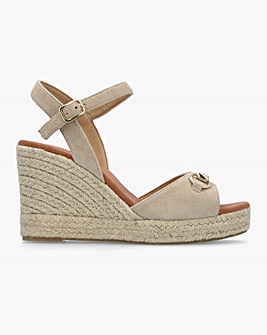 Daniel Jaffle Beige Suede Snaffle Wedge Espadrilles Standard Fit