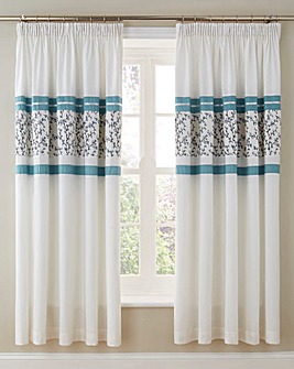 Pippa Pleated Lined Pencil Pleat Curtains with Tie-Backs