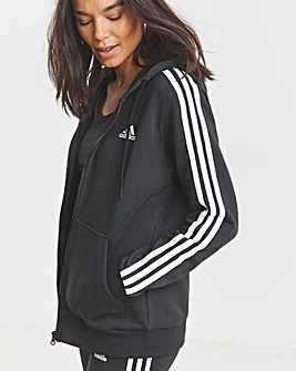 adidas 3 Stripes Fleece Full Zip Hoodie