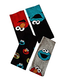 Mens Cookie Elmo Oscar 4pk Socks
