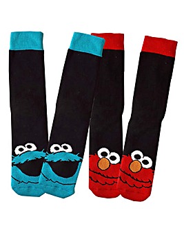 Cookie & Elmo 2pk Slipper Socks