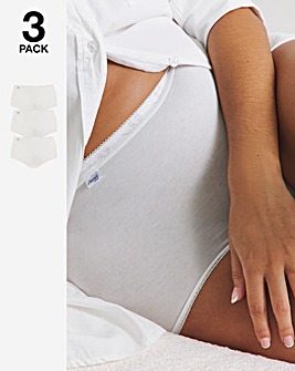 Sloggi 3 Pack Cotton Basic Maxi Knickers, Black, Skintone or White