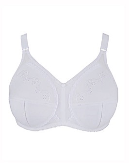 Naturaly Close Dotty Embroidered Full Cup Non wired White Bra