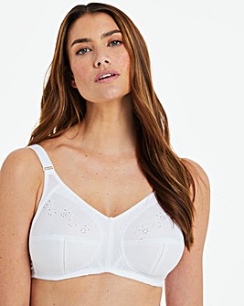 Pretty Secrets Dotty Embroidered Full Cup Non wired White Bra