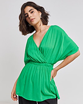 Green Crinkle Elasticated Waist Top