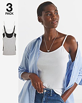 Black White & Grey 3 Pack Cami Vest