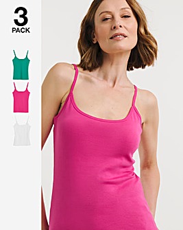 Green, Pink & White 3 Pack Cami Vest