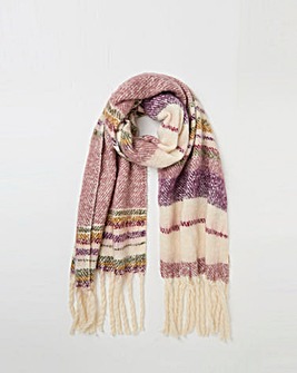 Fatface Stripe Boucle Scarf