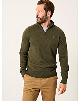 FatFace Rye 1/2 Neck Jumper (Regular & Tall) - Green