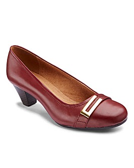 Clarks Fearne Shine Court Shoes with Trim Wide EE Fit