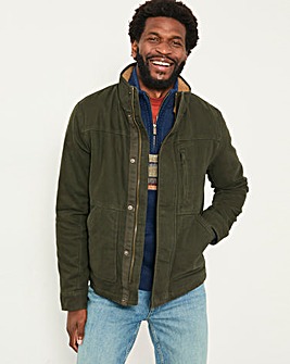 FatFace Wardly Canvas Jacket (Regular & Tall) - Khaki