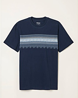 FatFace Jacquard T-Shirt (Regular & Tall) - Navy