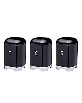 Lovello Set of 3 Canisters Black