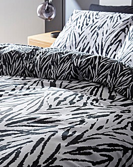 Zebra Monochrome Cotton Blend Duvet Cover Set