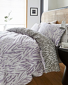 Zebra Lilac Cotton Blend Duvet Cover Set