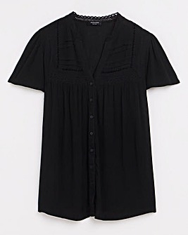 Crinkle Ladder Insert Blouse