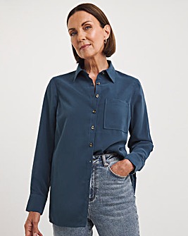 Washed Blue Relaxed Twill Shirt