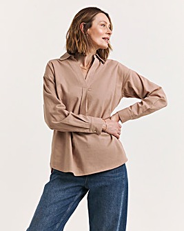BRUSHED PULL OVER SHIRT