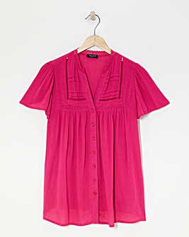 Crinkle Ladder Insert Blouse