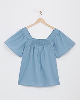 Cotton Square Neck Top