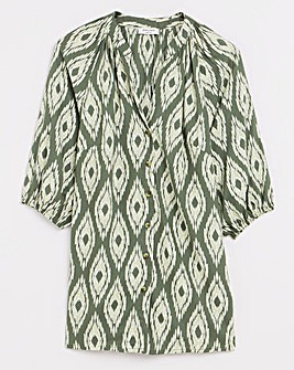 Button Through Printed Blouse