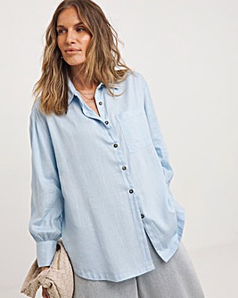 Linen Mix Long Sleeve Shirt