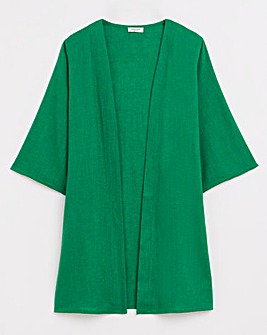 Linen Mix Longline Kimono