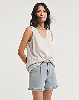 Linen V Neck Vest Top