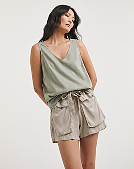 Linen V Neck Vest Top