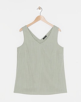 Linen V Neck Vest Top
