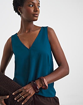 V Neck Woven Vest