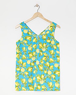 Printed V Neck Woven Vest